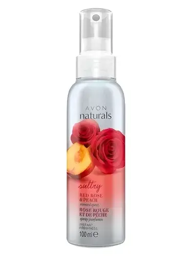 Sultry Red Rose & Peach by Avon bottle