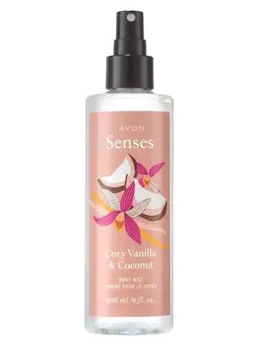 Senses Cozy Vanilla & Coconut by Avon bottle