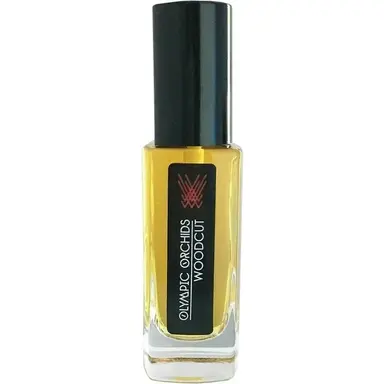Woodcut by Olympic Orchids Artisan Perfumes bottle