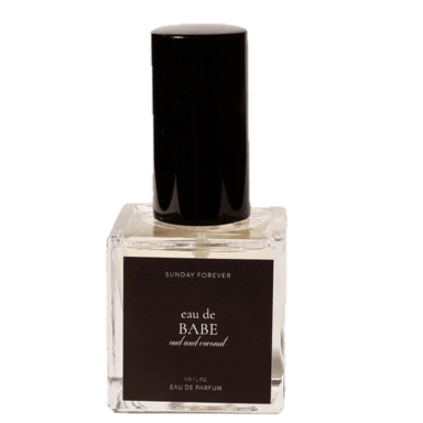 Eau de Babe Coconut and Oud by Sunday Forever bottle