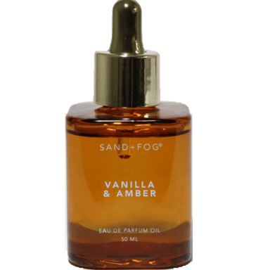 Vanilla & Amber by Sand + Fog bottle