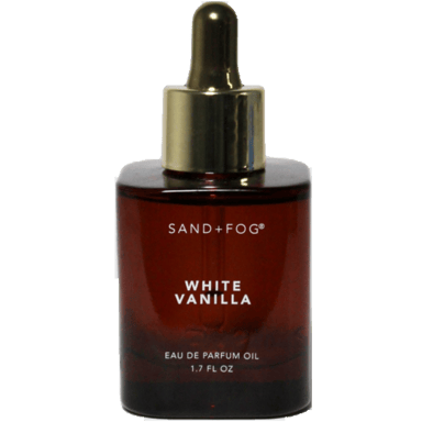White Vanilla by Sand + Fog bottle